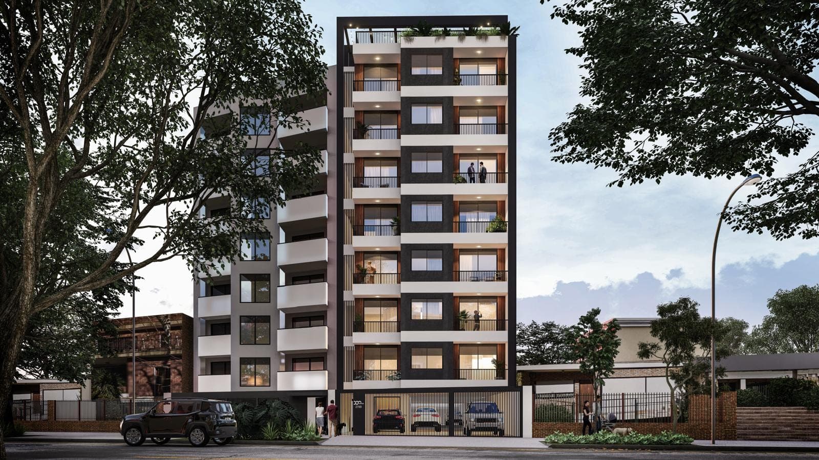 Render de la fachada del edificio Dom Herrera, en La Blanqueada